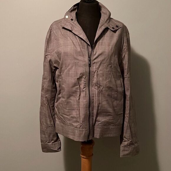 H&M Men's Gray Full Zip Plaid Lightweight Lined Bomber Jacket Size 36R NWT - Picture 1 of 13